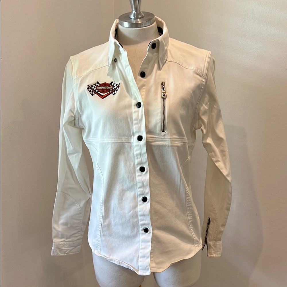 Harley-Davidson White button down cotton shirt. Sz. S